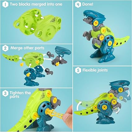 Take Apart Dinosaur Toy Set with Electric Drill