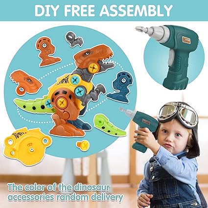 Take Apart Dinosaur Toy Set with Electric Drill
