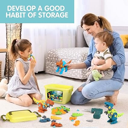 Take Apart Dinosaur Toy Set with Electric Drill