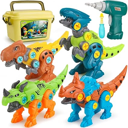 Take Apart Dinosaur Toy Set with Electric Drill
